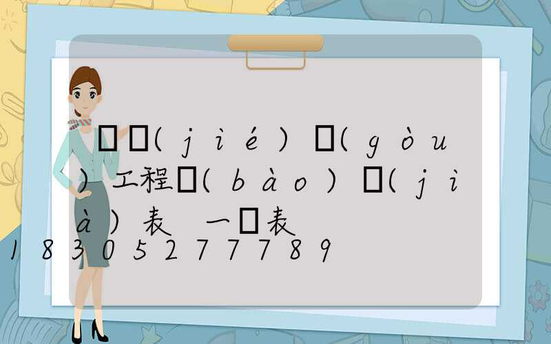 鋼結(jié)構(gòu)工程報(bào)價(jià)表 一覽表